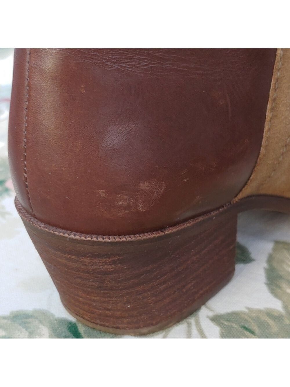 Madewell Low Chelsea Brown Leather and Tan Suede Ankle Boots Women's size 8.5 - Picture 15 of 17